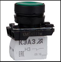 Кнопка КМЕ4511м-зеленый-1но+1нз-цилиндр-IP54-КЭАЗ | код 248247 | КЭАЗ